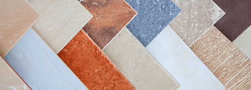 Photographs of samples of tile floors.